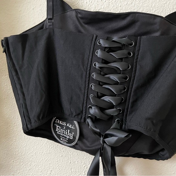 SOLD RARE Dolls Kill x Emily the Strange Plus Size She’s a Mystery Corset Top - Picture 9 of 12